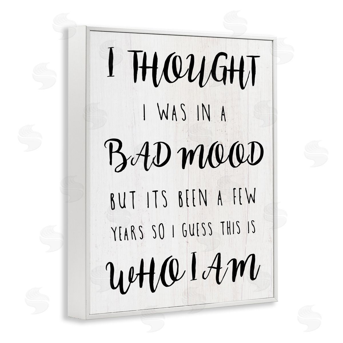 Sassy Bad Mood Attitude White Frame Print Wall Art, Home Decor by Stupell Studio