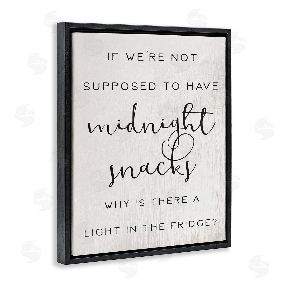 Midnight Snack Kitchen Joke Black Floating Frame Canvas Wall Art, Home Decor by Stupell Studio