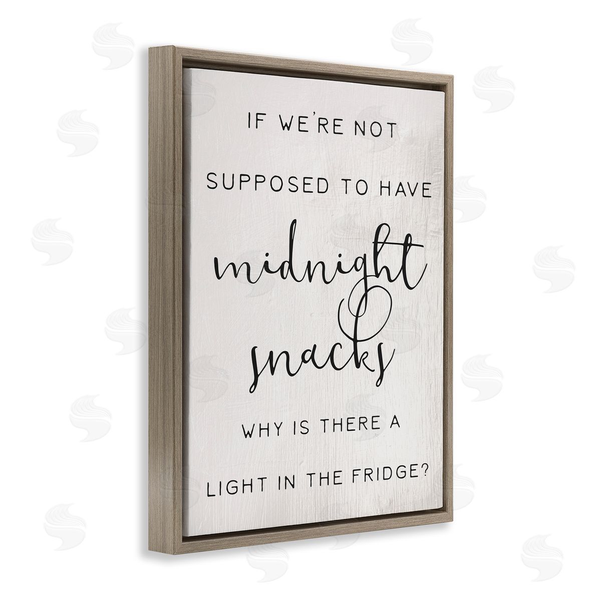Midnight Snack Kitchen Joke Brown Floating Frame Canvas Wall Art, Home Decor by Stupell Studio