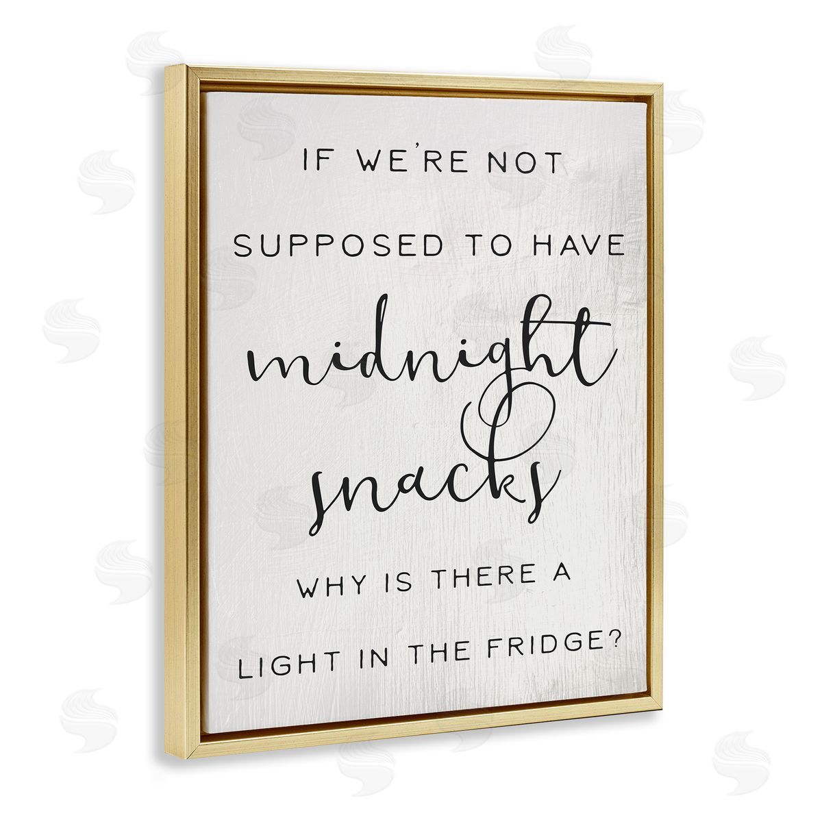 Midnight Snack Kitchen Joke Gold Floating Frame Canvas Wall Art, Home Decor by Stupell Studio