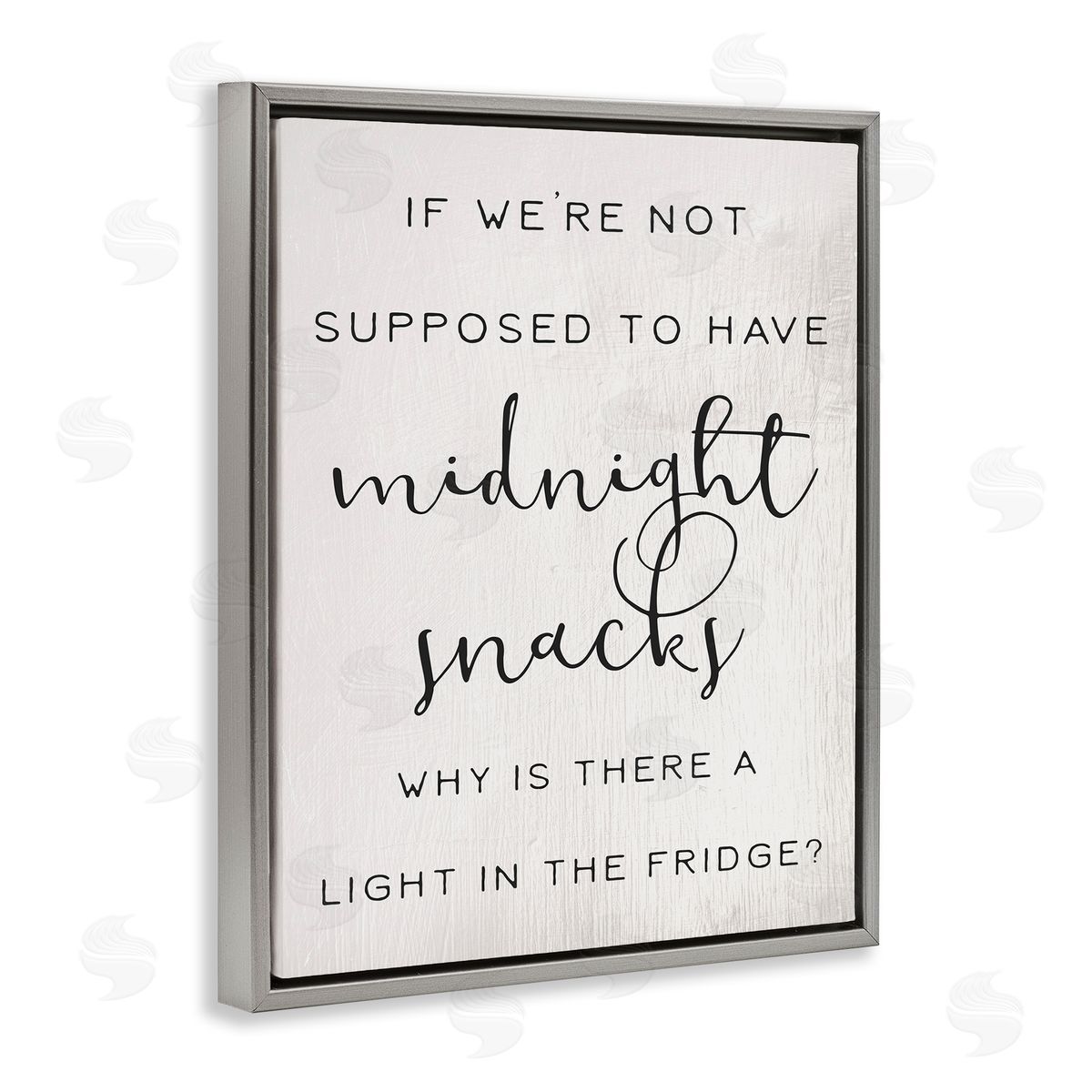 Midnight Snack Kitchen Joke Grey Floating Frame Canvas Wall Art, Home Decor by Stupell Studio