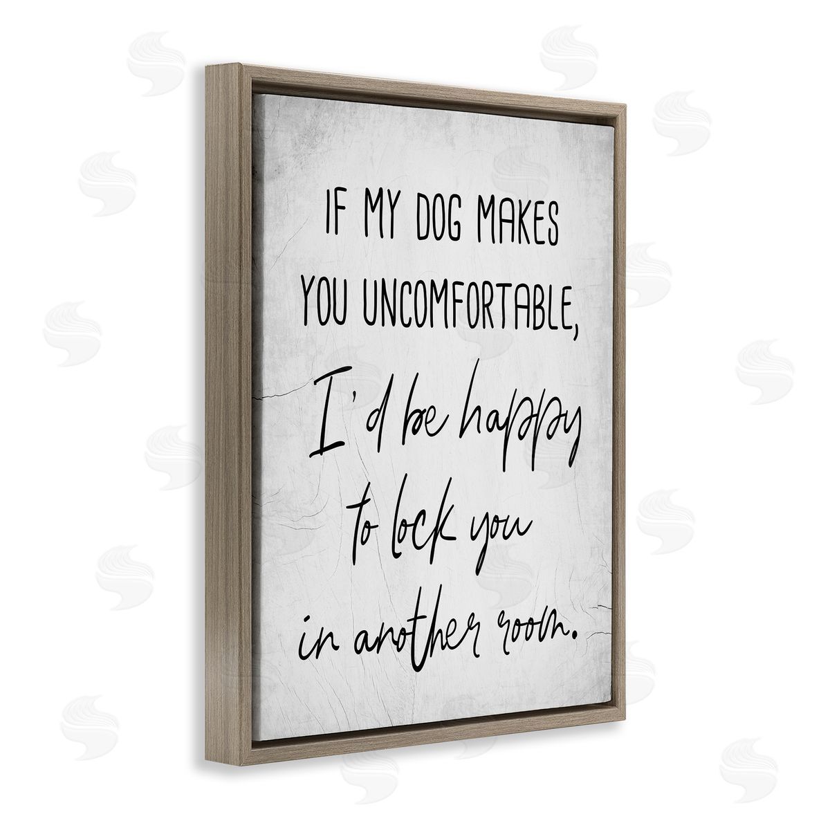 Funny Dog Makes You Uncomfortable Brown Floating Frame Canvas Wall Art, Home Decor by Stupell Studio