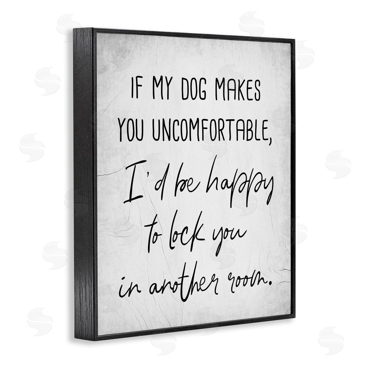 Funny Dog Makes You Uncomfortable Black Frame Print Wall Art, Home Decor by Stupell Studio
