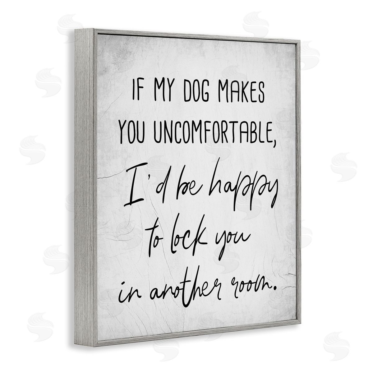Funny Dog Makes You Uncomfortable Grey Frame Print Wall Art, Home Decor by Stupell Studio