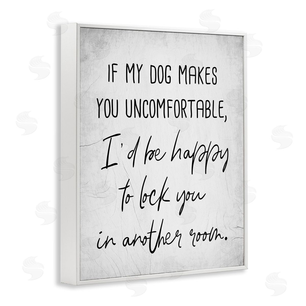 Funny Dog Makes You Uncomfortable White Frame Print Wall Art, Home Decor by Stupell Studio