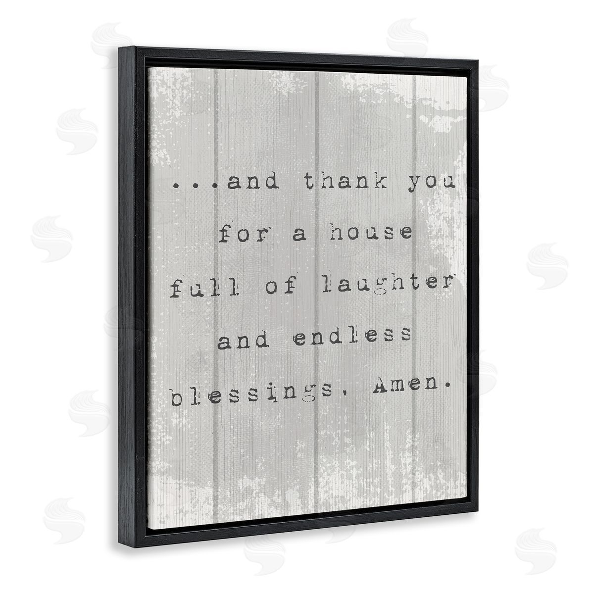 House Full of Laughter Prayer Black Floating Frame Canvas Wall Art, Home Decor by Stupell Studio