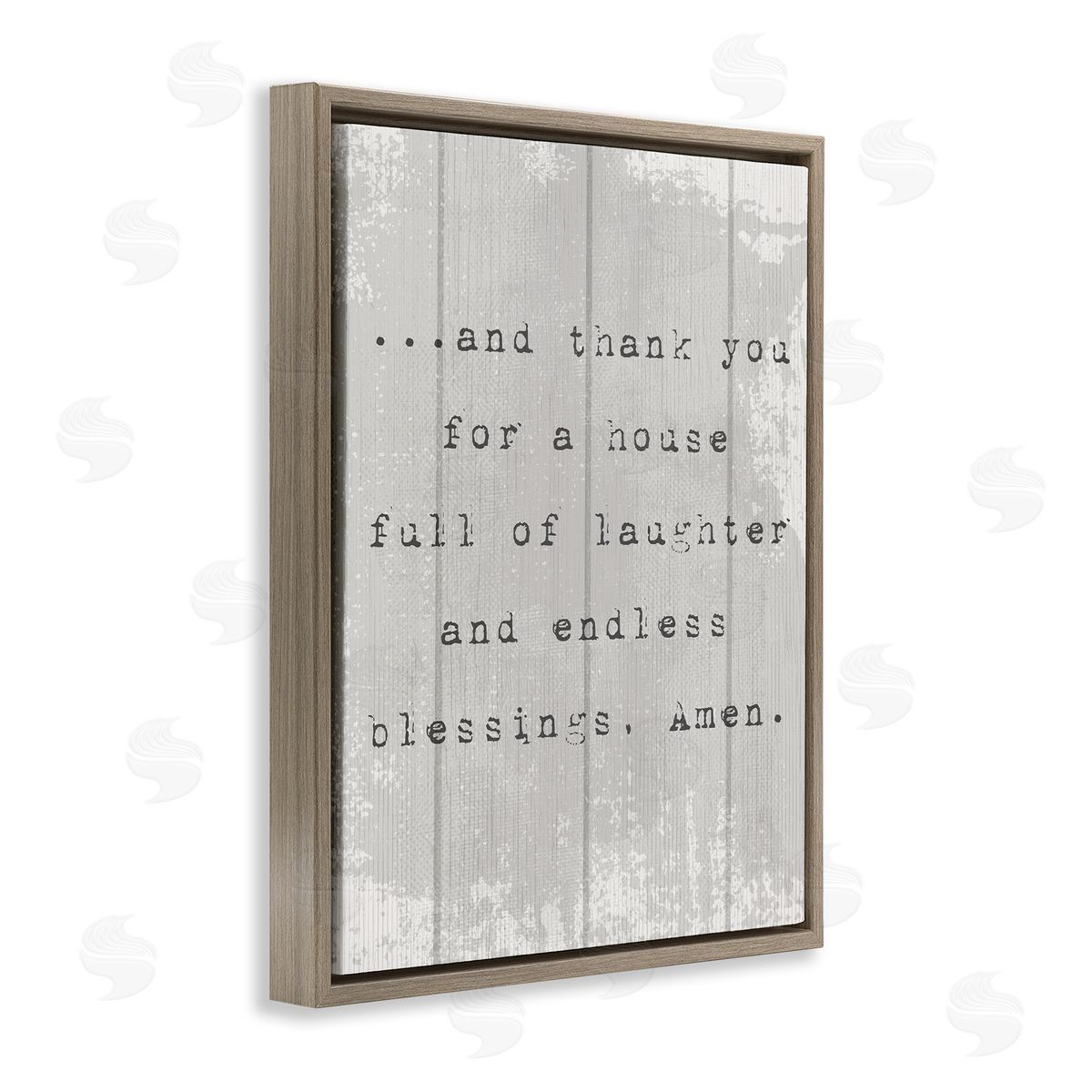 House Full of Laughter Prayer Brown Floating Frame Canvas Wall Art, Home Decor by Stupell Studio
