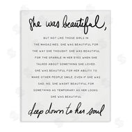 Stupell Studio | She Was Beautiful Quote