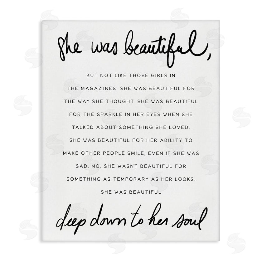 Stupell Studio | She Was Beautiful Quote