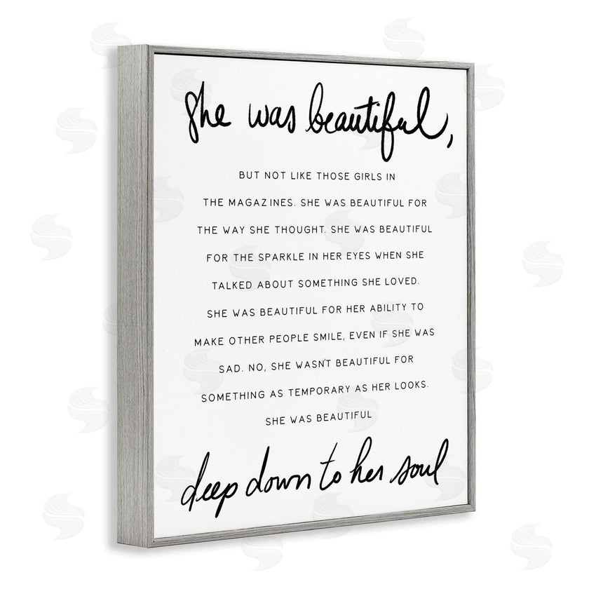 Stupell Studio | She Was Beautiful Quote