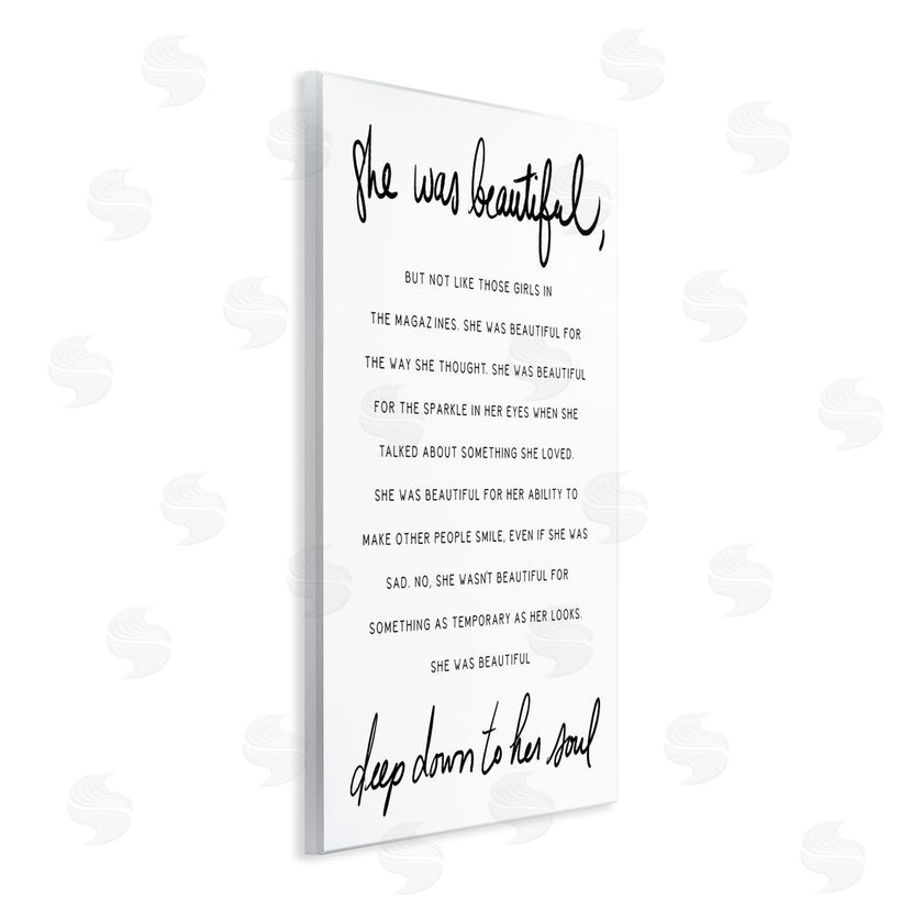 Stupell Studio | She Was Beautiful Quote