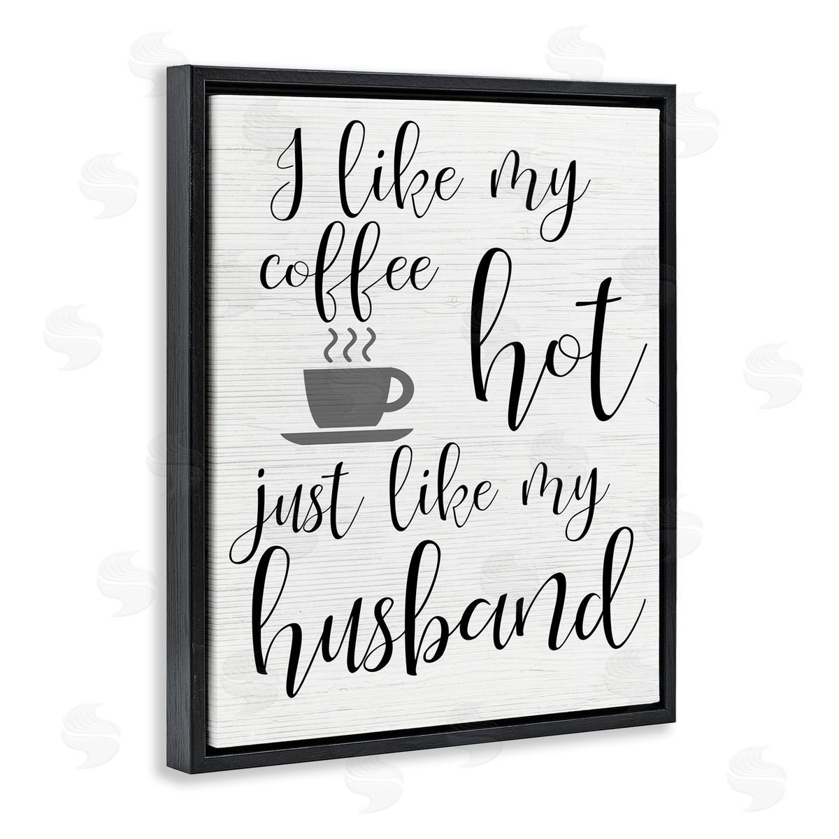 Coffee Hot Like My Husband Black Floating Frame Canvas Wall Art, Home Decor by Stupell Studio