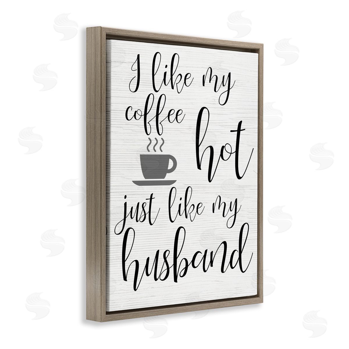 Coffee Hot Like My Husband Brown Floating Frame Canvas Wall Art, Home Decor by Stupell Studio