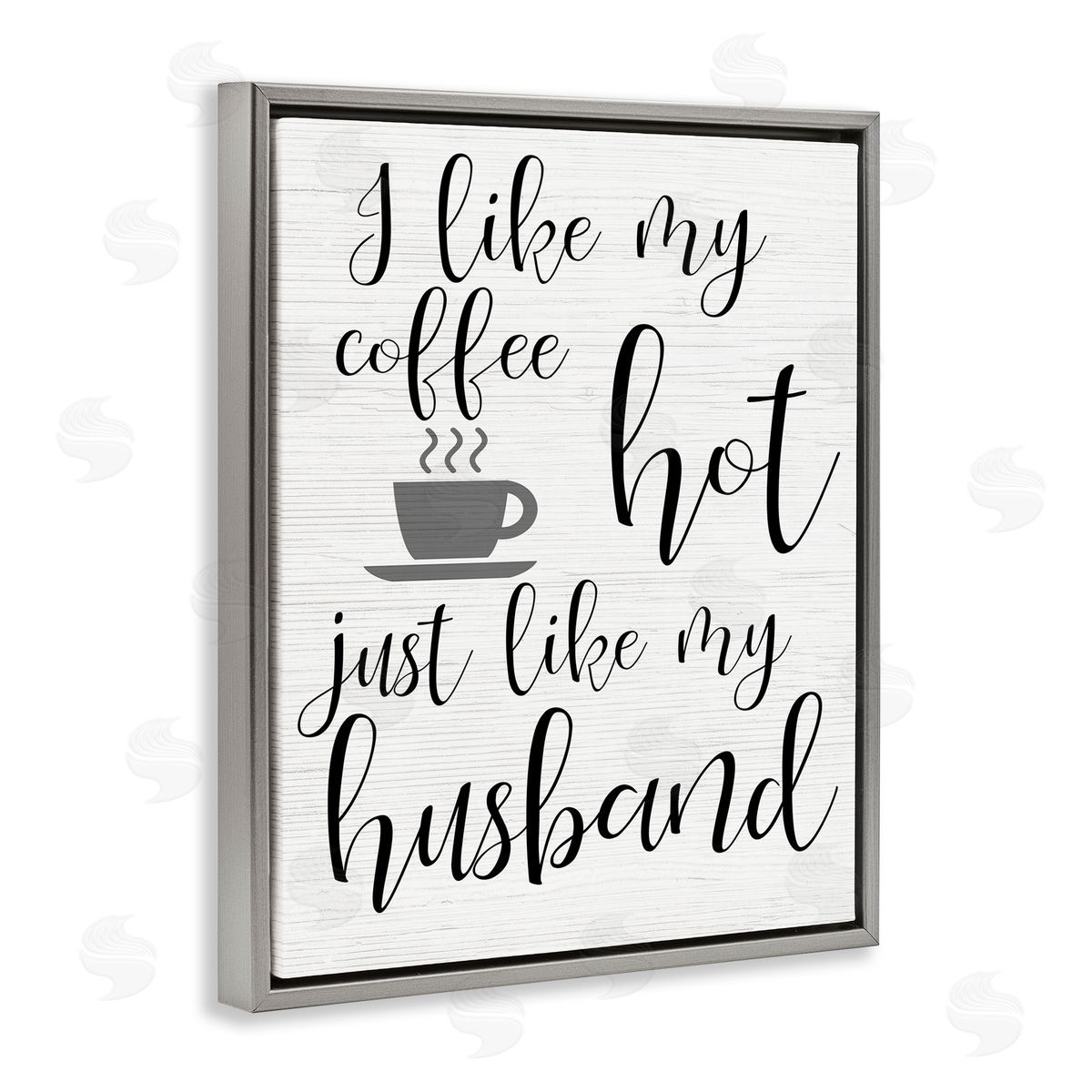 Coffee Hot Like My Husband Grey Floating Frame Canvas Wall Art, Home Decor by Stupell Studio