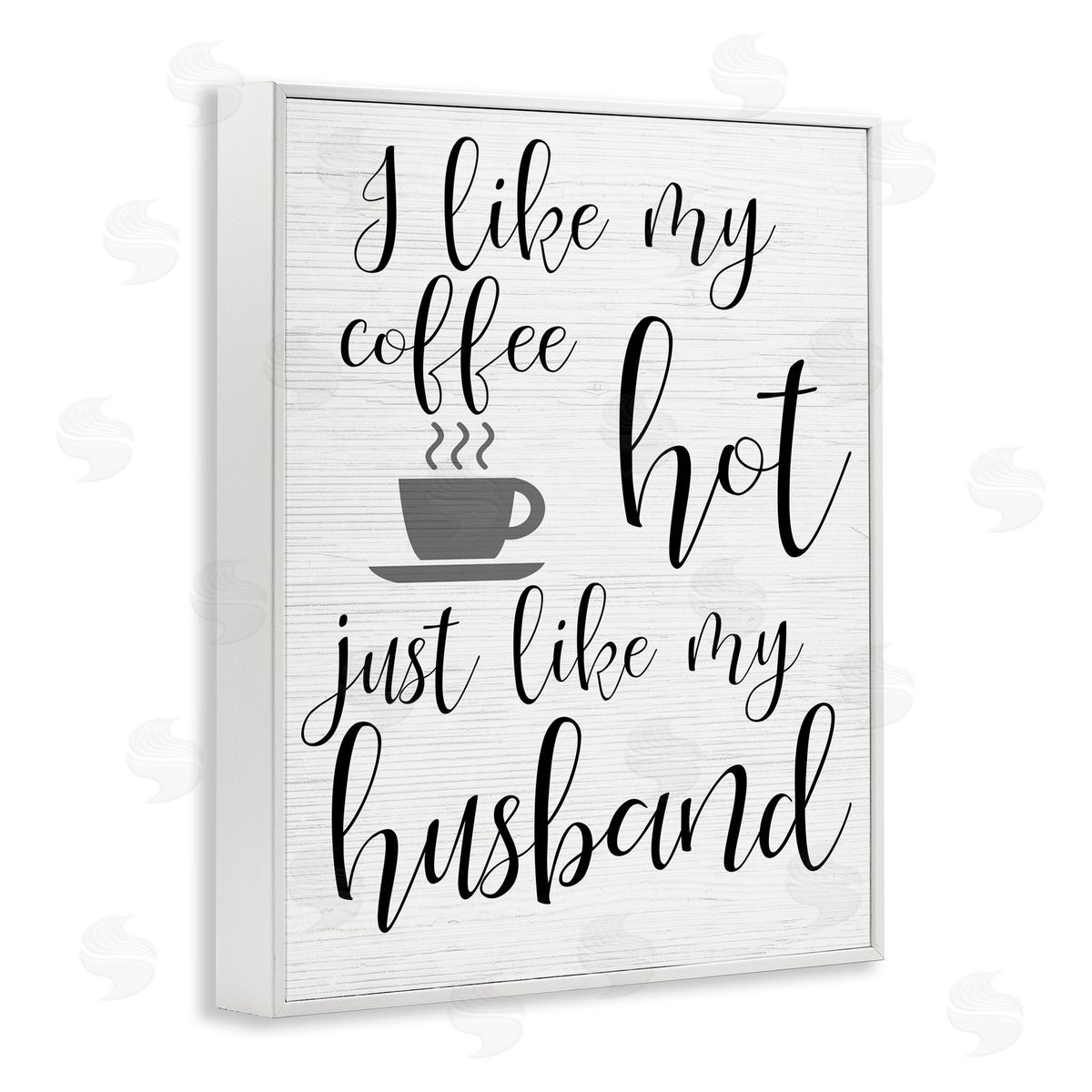Coffee Hot Like My Husband White Frame Print Wall Art, Home Decor by Stupell Studio
