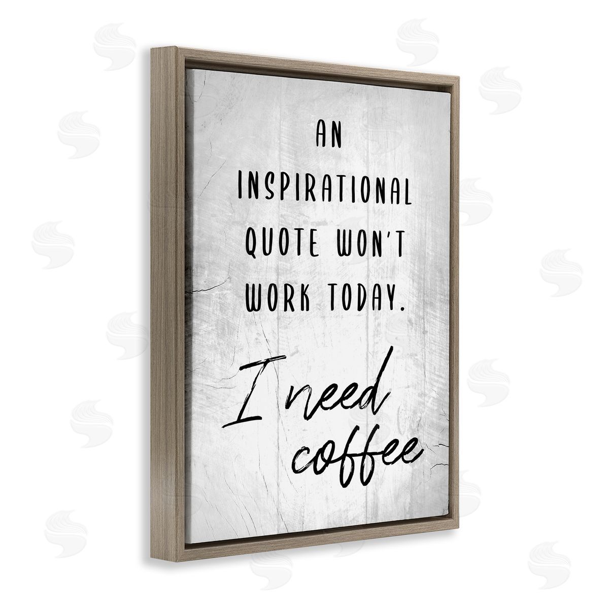 Hilarious I Need Coffee Joke Brown Floating Frame Canvas Wall Art, Home Decor by Stupell Studio