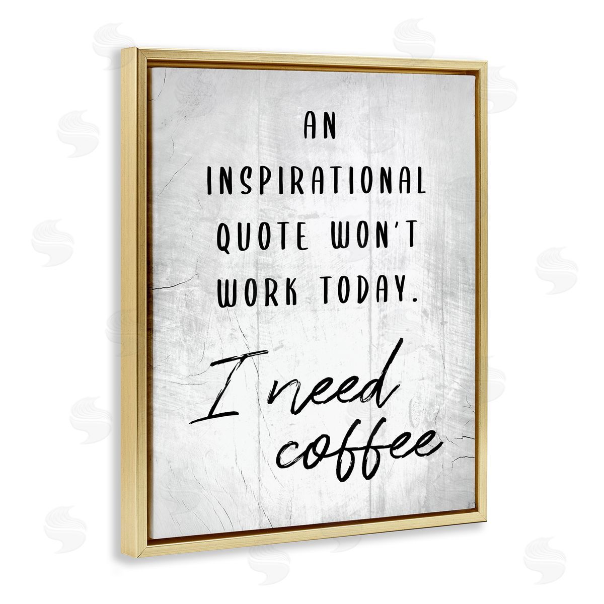 Hilarious I Need Coffee Joke Gold Floating Frame Canvas Wall Art, Home Decor by Stupell Studio