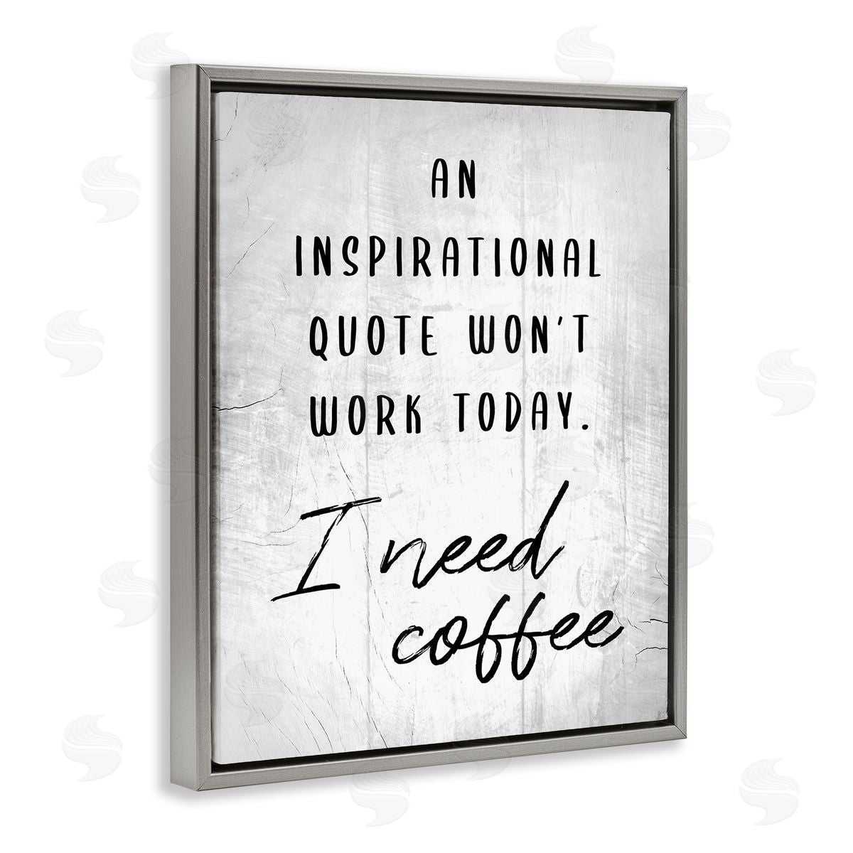 Hilarious I Need Coffee Joke Grey Floating Frame Canvas Wall Art, Home Decor by Stupell Studio