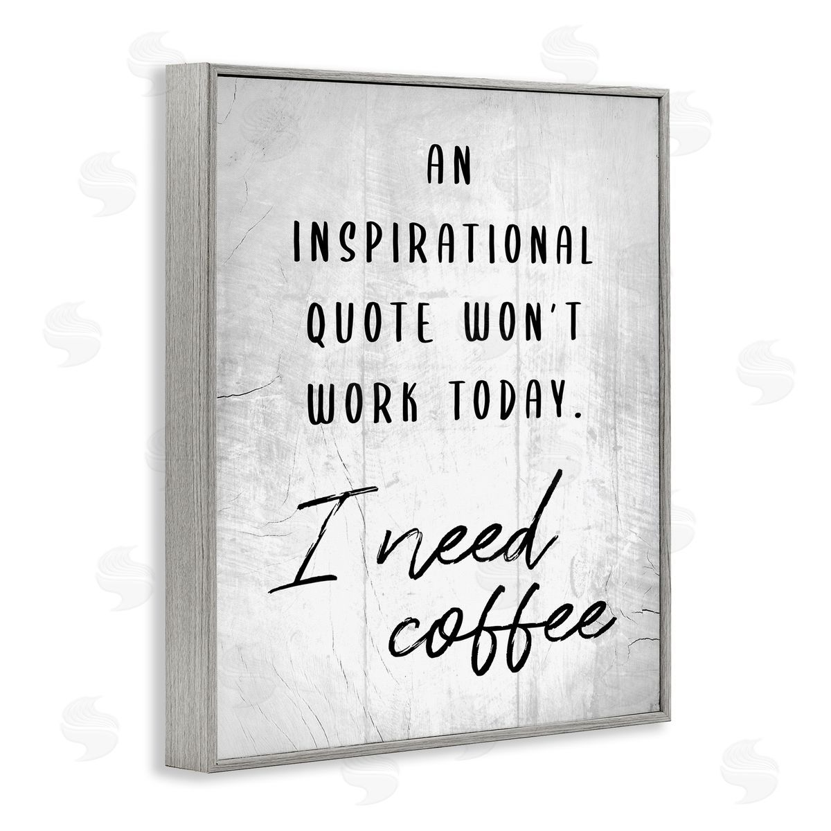 Hilarious I Need Coffee Joke Grey Frame Print Wall Art, Home Decor by Stupell Studio