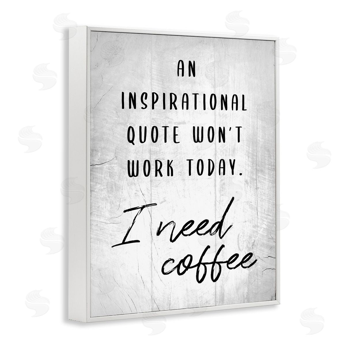 Hilarious I Need Coffee Joke White Frame Print Wall Art, Home Decor by Stupell Studio