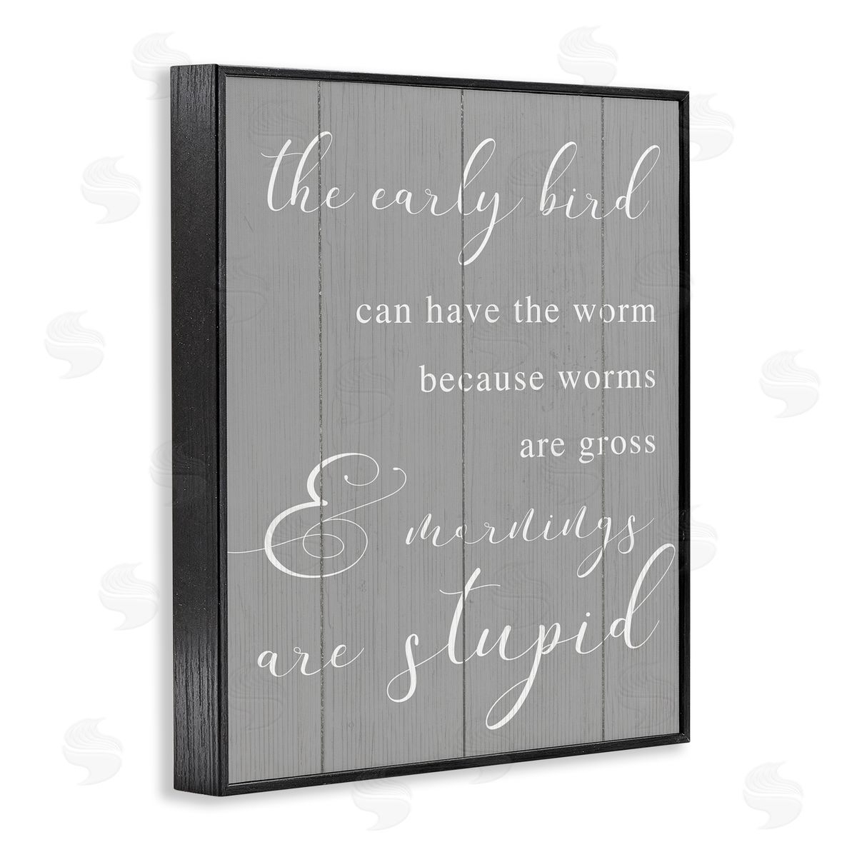 Early Bird Gets Worm Parody Black Frame Print Wall Art, Home Decor by Stupell Studio