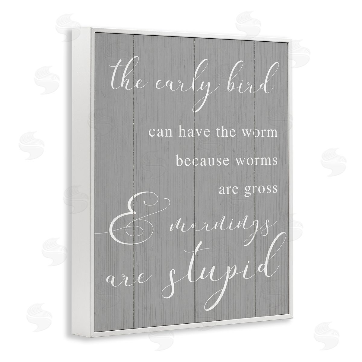 Early Bird Gets Worm Parody White Frame Print Wall Art, Home Decor by Stupell Studio