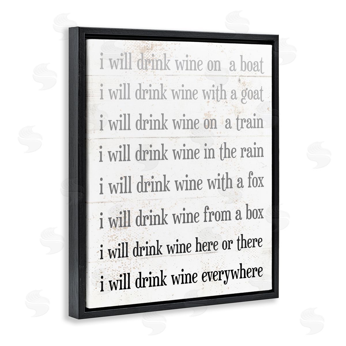 I Drink Wine Everywhere Phrase Black Floating Frame Canvas Wall Art, Home Decor by Stupell Studio