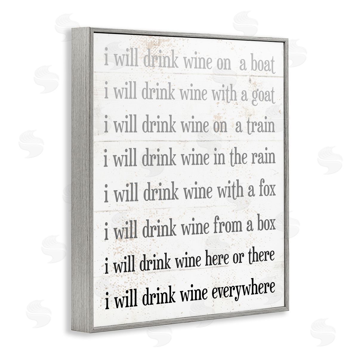 I Drink Wine Everywhere Phrase Grey Frame Print Wall Art, Home Decor by Stupell Studio