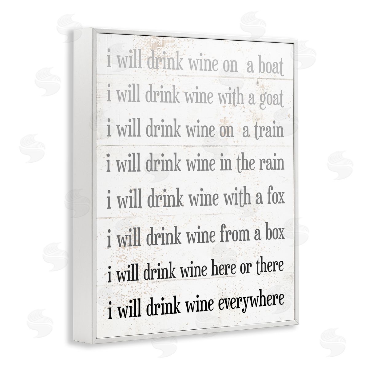 I Drink Wine Everywhere Phrase White Frame Print Wall Art, Home Decor by Stupell Studio