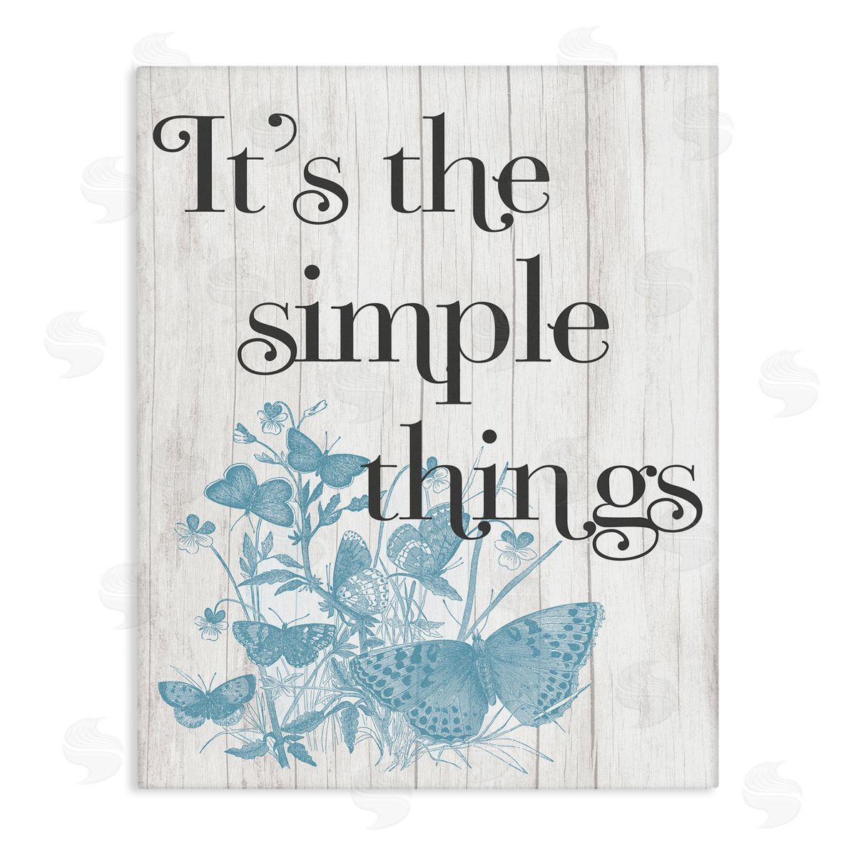 Simple Things Quote with Butterflies Canvas Wall Art, Home Decor by Stupell Studio