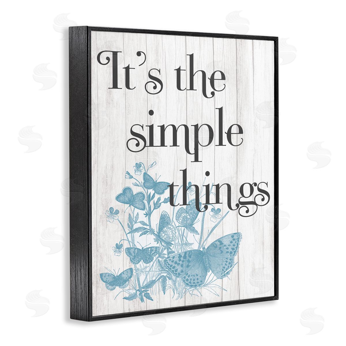 Simple Things Quote with Butterflies Black Frame Print Wall Art, Home Decor by Stupell Studio
