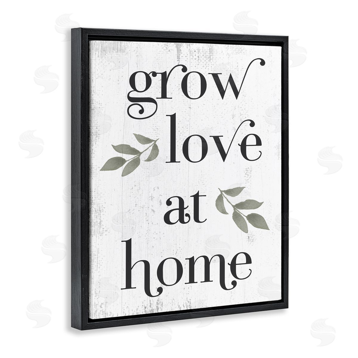 Grow Love at Home Quote Black Floating Frame Canvas Wall Art, Home Decor by Stupell Studio