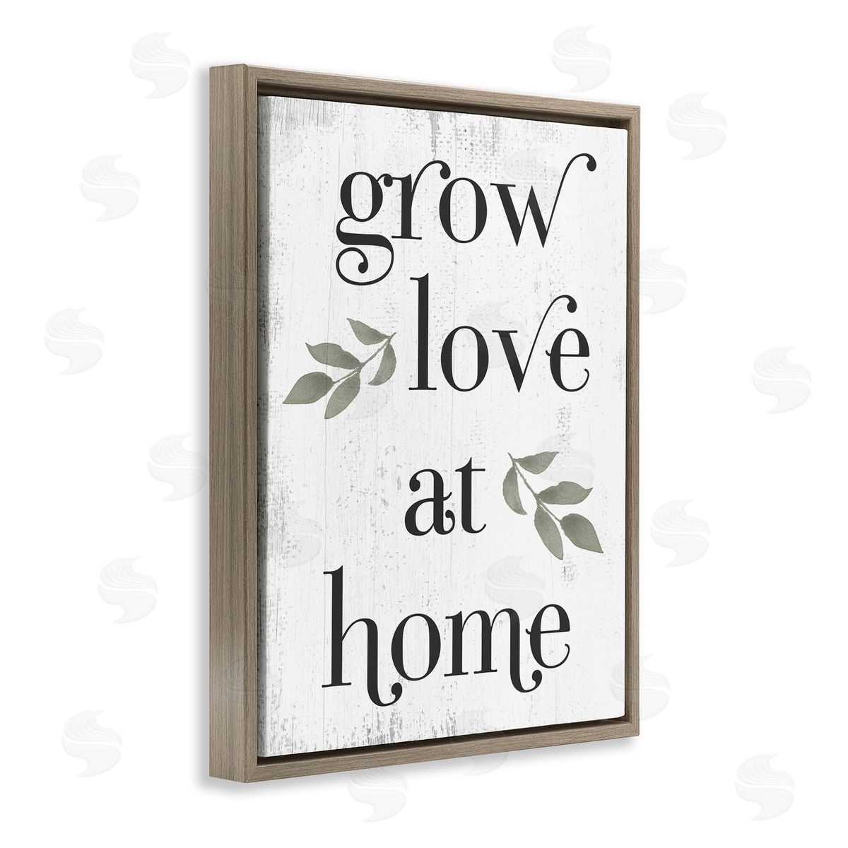 Grow Love at Home Quote Brown Floating Frame Canvas Wall Art, Home Decor by Stupell Studio