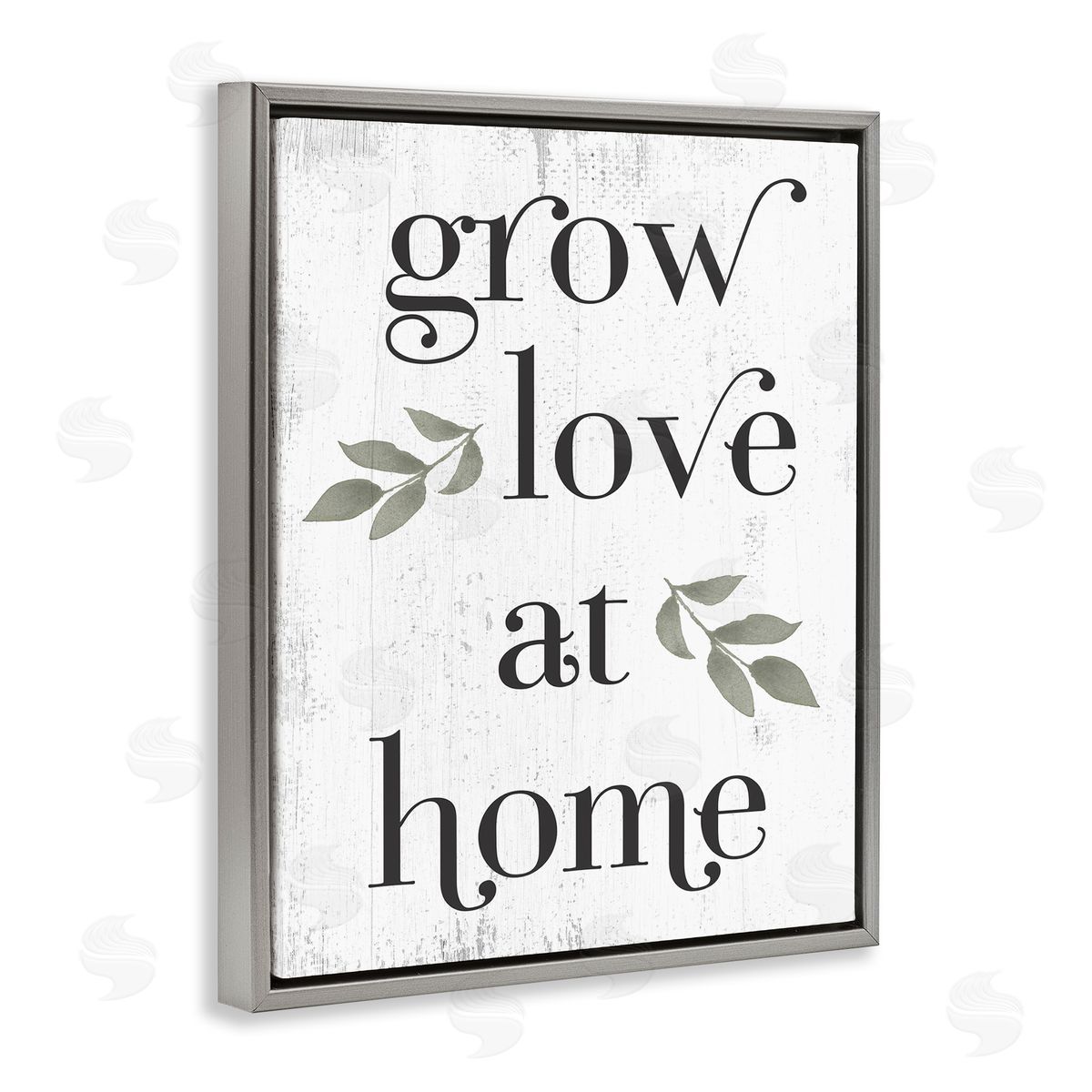 Grow Love at Home Quote Grey Floating Frame Canvas Wall Art, Home Decor by Stupell Studio