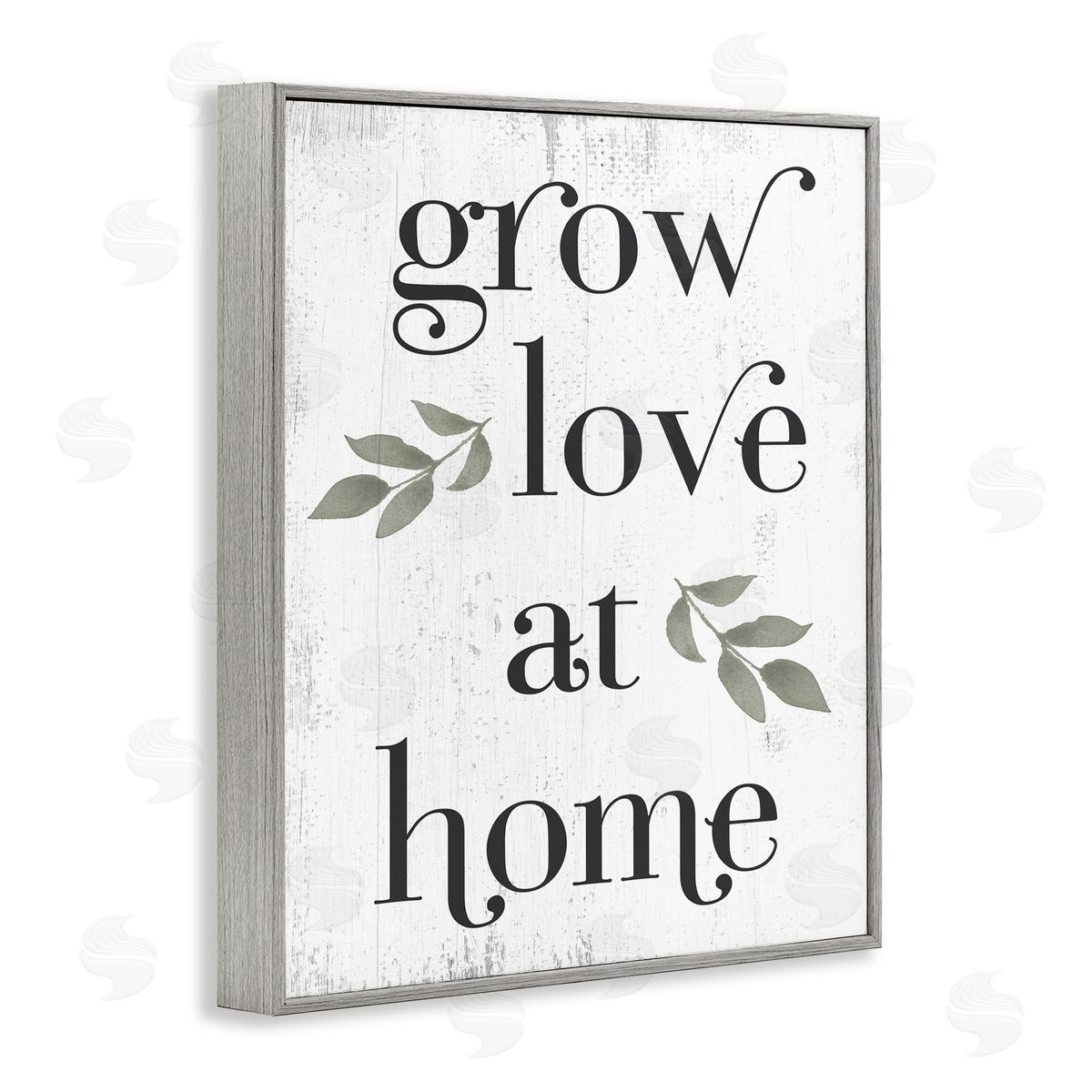 Grow Love at Home Quote Grey Frame Print Wall Art, Home Decor by Stupell Studio
