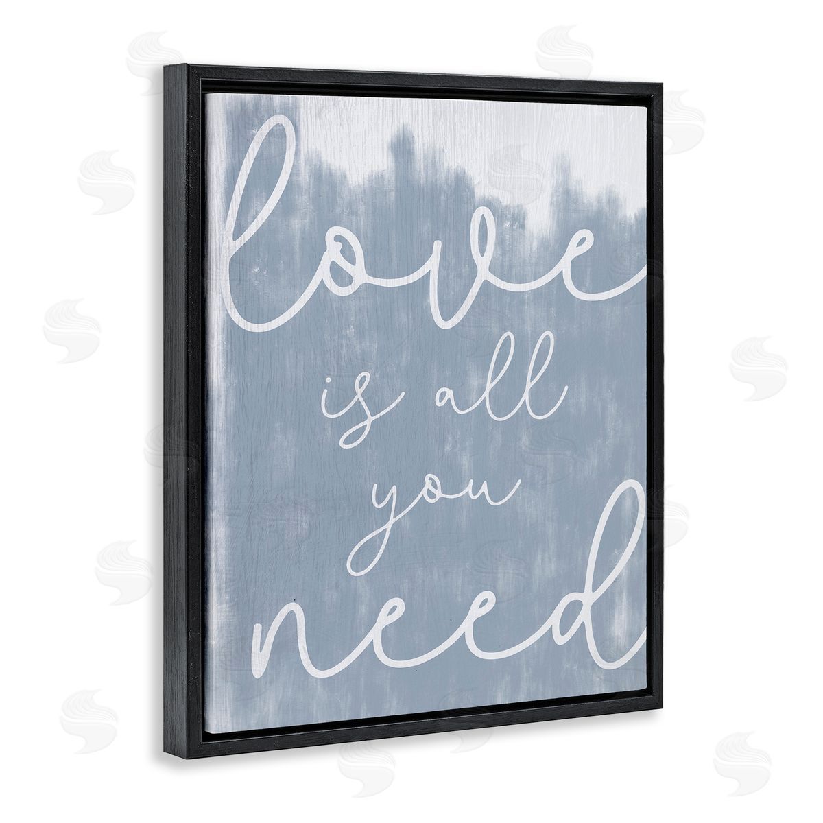 Love Is All You Blue Black Floating Frame Canvas Wall Art, Home Decor by Stupell Studio