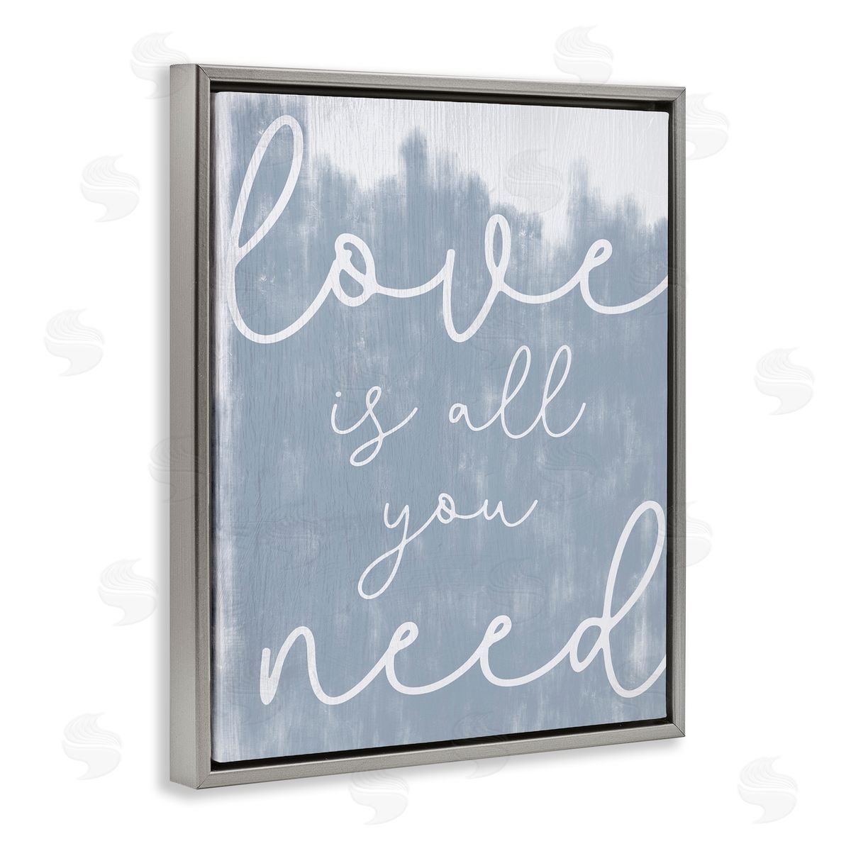 Love Is All You Blue Grey Floating Frame Canvas Wall Art, Home Decor by Stupell Studio