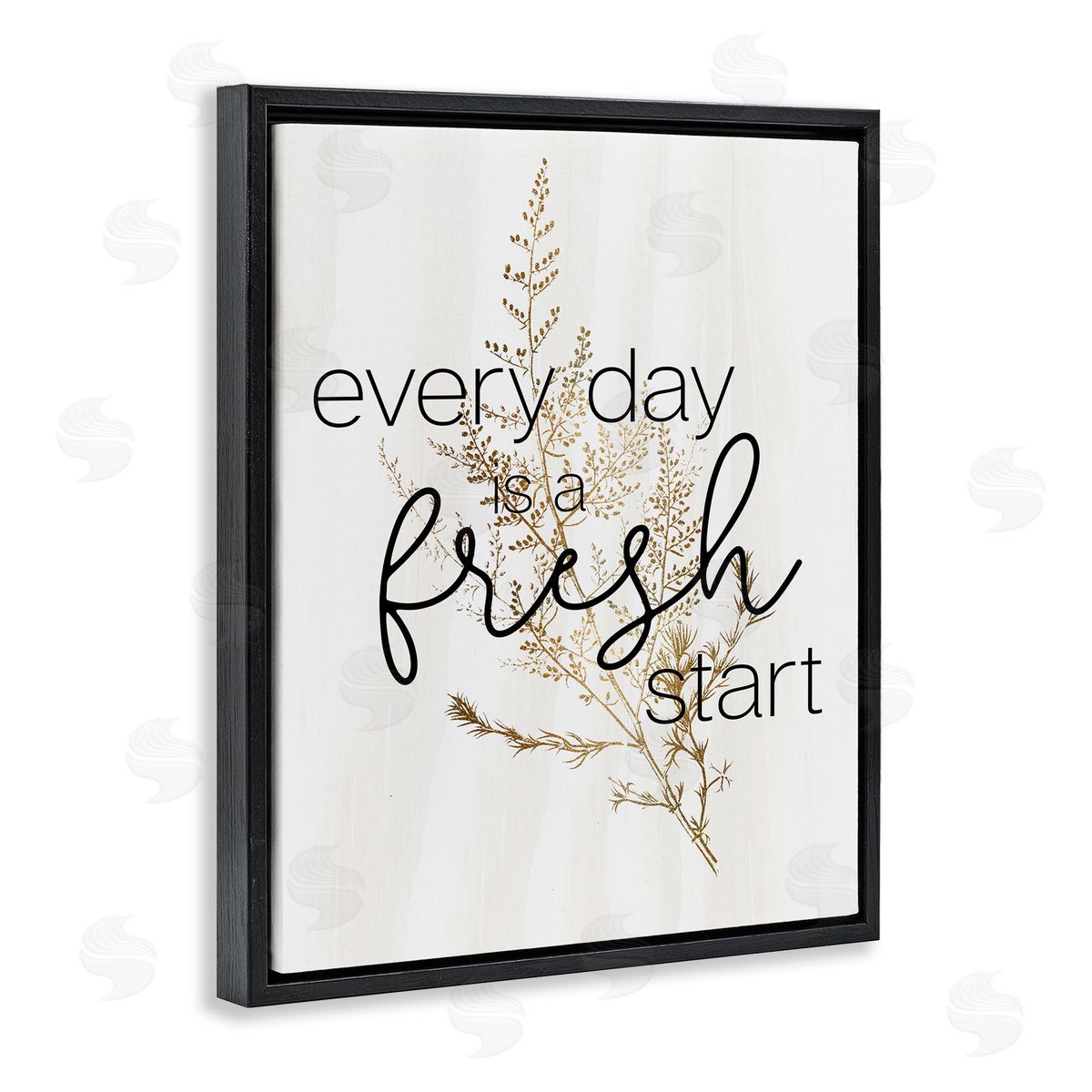 Everyday Fresh Start Botanical Black Floating Frame Canvas Wall Art, Home Decor by Stupell Studio
