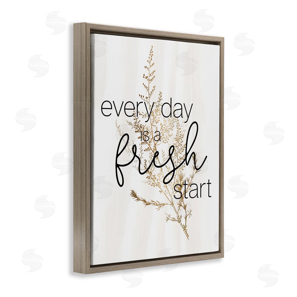 Everyday Fresh Start Botanical Brown Floating Frame Canvas Wall Art, Home Decor by Stupell Studio