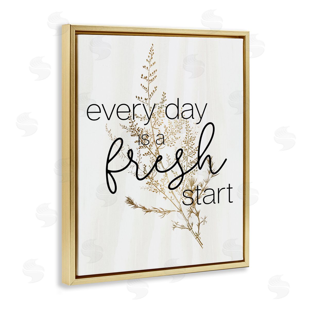 Everyday Fresh Start Botanical Gold Floating Frame Canvas Wall Art, Home Decor by Stupell Studio