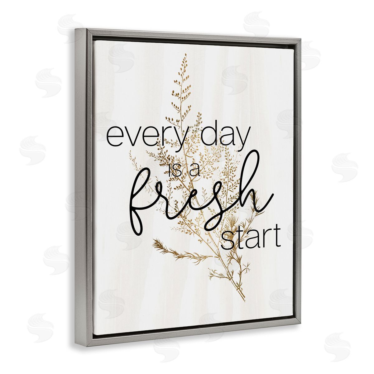 Everyday Fresh Start Botanical Grey Floating Frame Canvas Wall Art, Home Decor by Stupell Studio