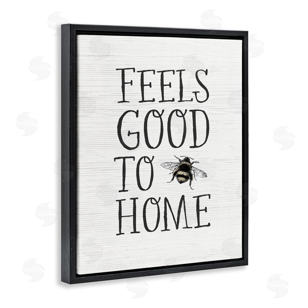 Good to Bee Home Pun Black Floating Frame Canvas Wall Art, Home Decor by Stupell Studio