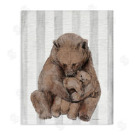 Stupell Studio | Bear and Cub Grey Stripes