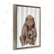 Stupell Studio | Bear and Cub Grey Stripes