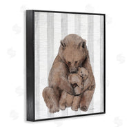 Stupell Studio | Bear and Cub Grey Stripes
