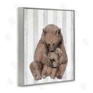 Stupell Studio | Bear and Cub Grey Stripes