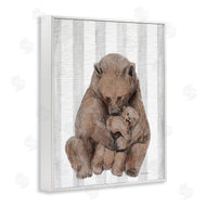 Stupell Studio | Bear and Cub Grey Stripes