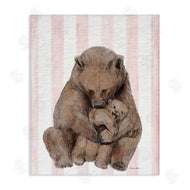 Stupell Studio | Bear and Cub Pink Stripes