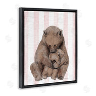 Stupell Studio | Bear and Cub Pink Stripes