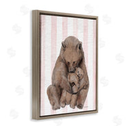 Stupell Studio | Bear and Cub Pink Stripes